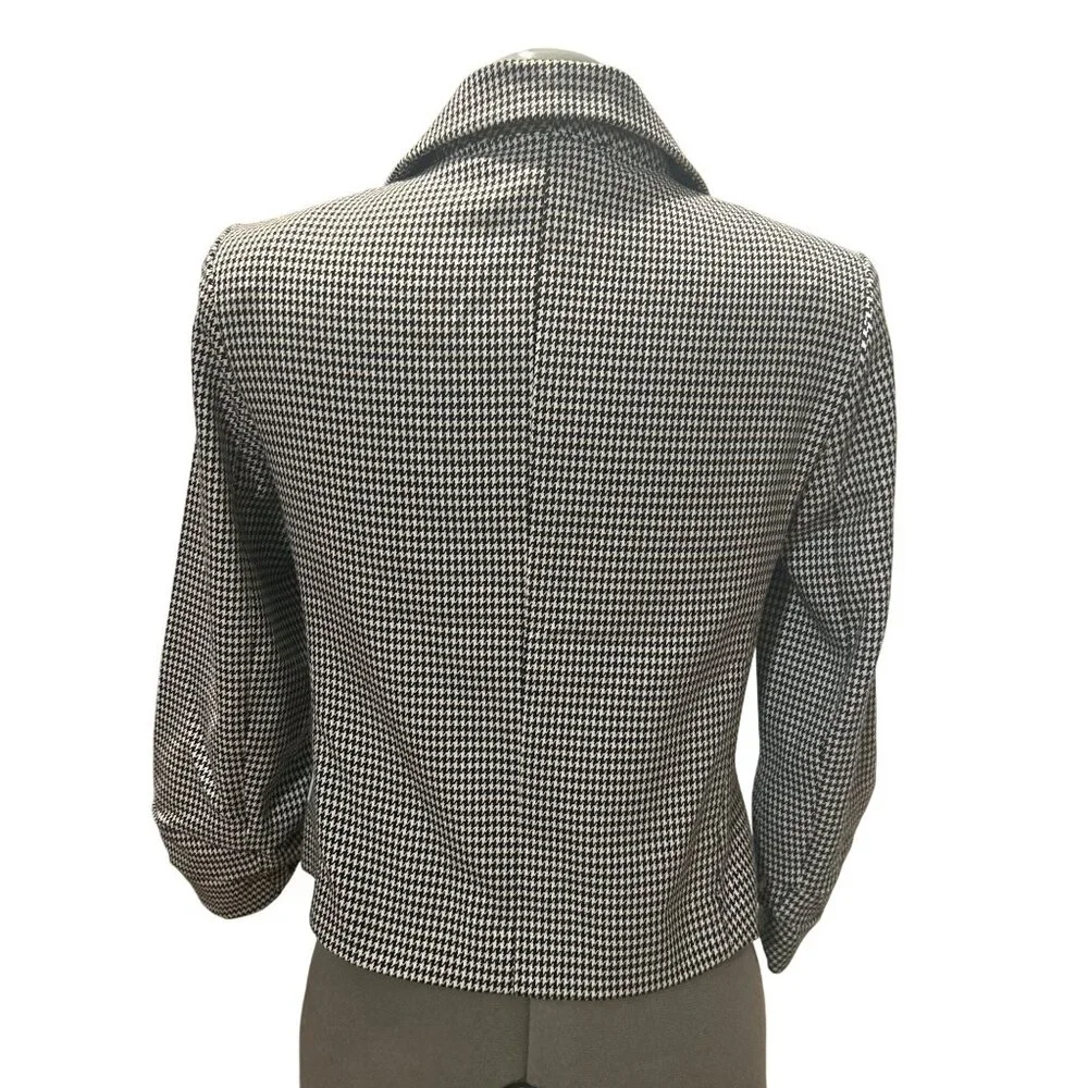 Rachel Zoe Houndstooth Black & White Womens Open Front Blazer Jacket Size S - Picture 3 of 7